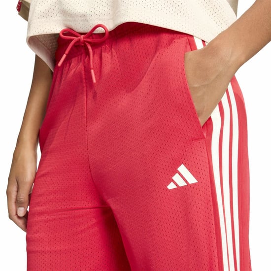 Women's adidas Open Hem Woven Tracksuit Joggers in Ruby/Wht/Crystl - Image 4