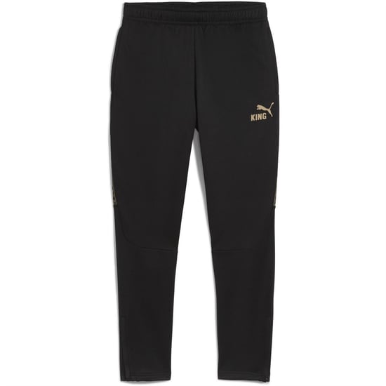 Men's Puma Performance Tracksuit Bottoms in Black/Gold - Image 1