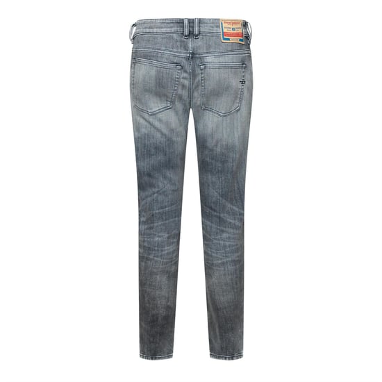 Men's Diesel 1979 Sleenker Skinny Jeans in Black/Grey De - Image 2