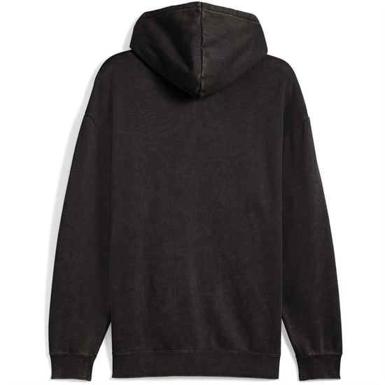 Men's Puma Elevated Relaxed Wash Overhead Hoodie in Black - Image 2