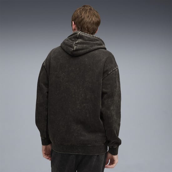 Men's Puma Elevated Relaxed Wash Overhead Hoodie in Black - Image 4