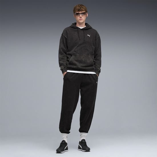 Men's Puma Elevated Relaxed Wash Overhead Hoodie in Black - Image 5