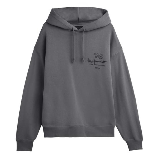 Men's Y-3 Graphic French Terry Hoodie in granite - Image 1