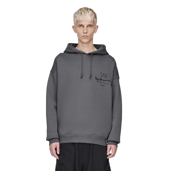 Men's Y-3 Graphic French Terry Hoodie in granite - Image 3