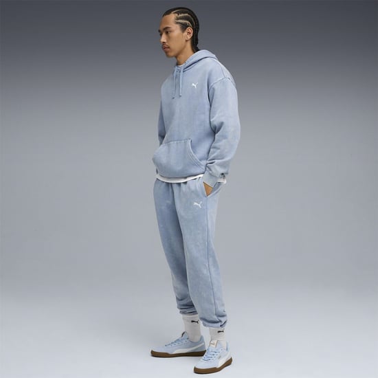 Men's Puma Elevated Relaxed Wash Overhead Hoodie in Cool Blue - Image 5