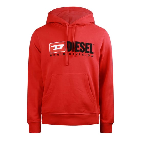 Men's Diesel Over The Head Hoodie in Ribbon Red - Image 1