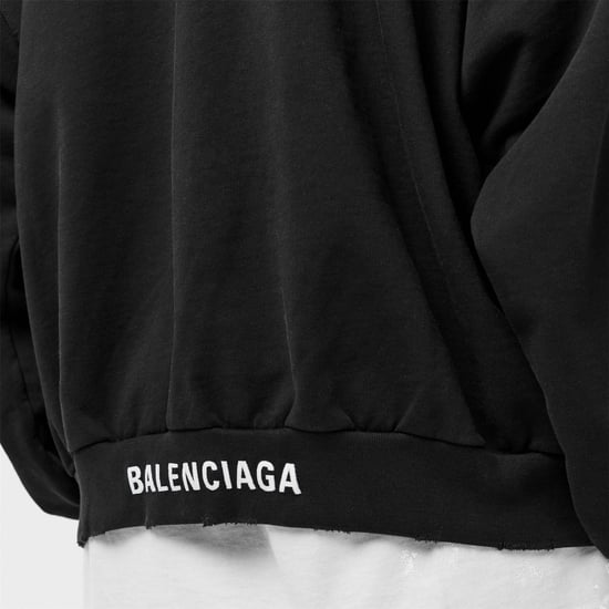 Women's Balenciaga Oversized Pull Over Hoodie in Black/White - Image 5