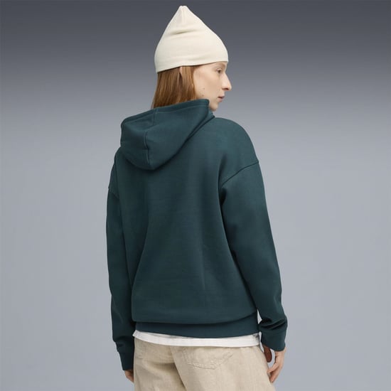 Women's Puma Class Relaxed Overhead Tech Fleece Hoodie in Green Terrain - Image 4