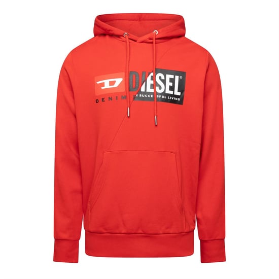 Men's Diesel Over The Head Hoodie in Racing Red - Image 1
