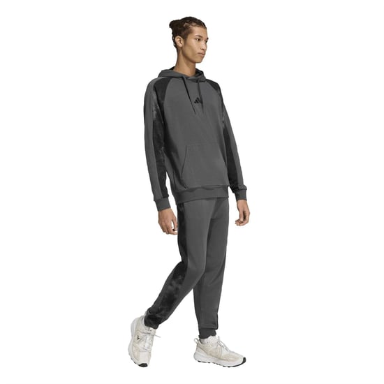 Men's adidas Camo Print Over The Head Hoodie in Grey Six/Multic - Image 5