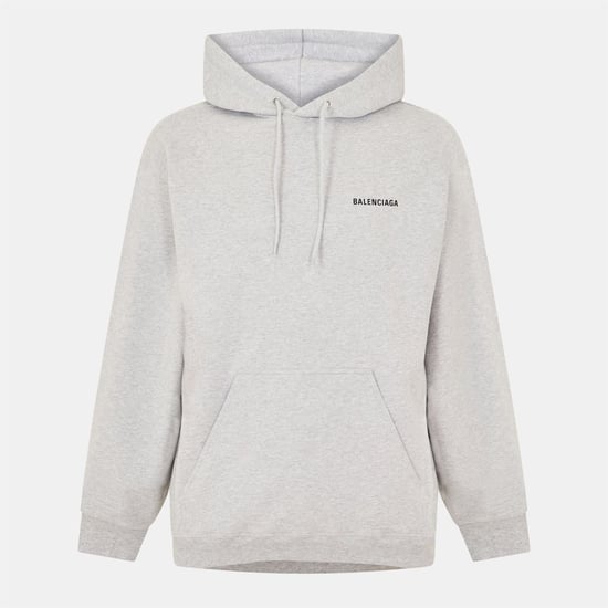 Men's Balenciaga Logo Hoodie in Heat Grey/Black - Image 1