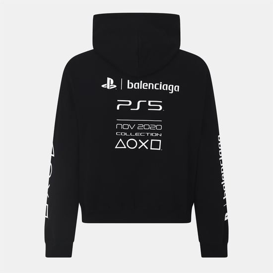 Men's Balenciaga Pull Over Hoodie in Black/White - Image 2
