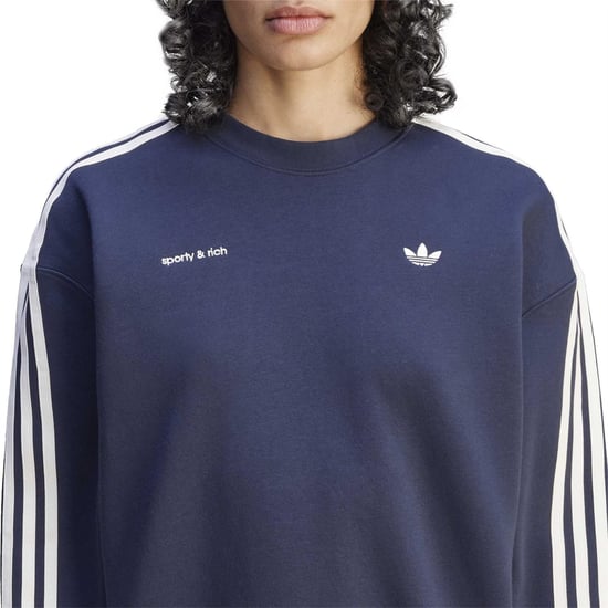 Women's adidas Originals Sporty & Rich Sweatshirt in Night Navy - Image 5
