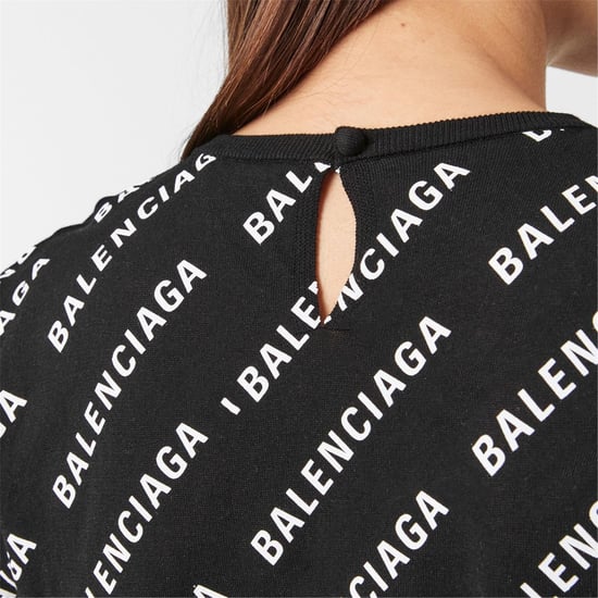 Women's Balenciaga Crew Neck Jumper in Black/White - Image 5