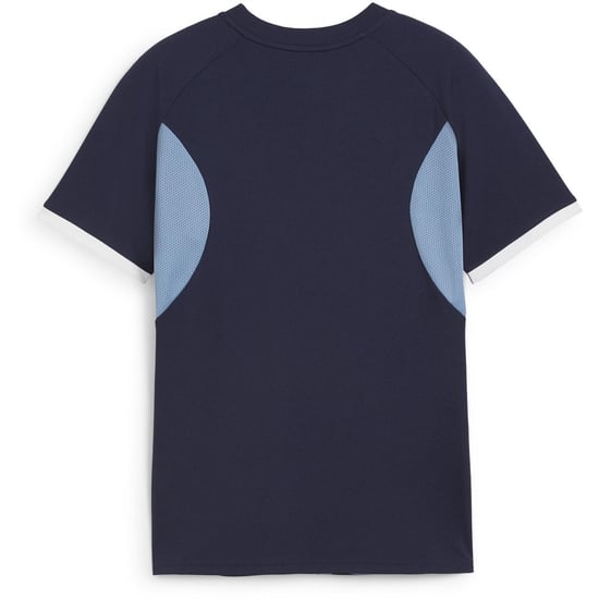 Boys Puma Kids Individual Liga Graphic Short Sleeve Performance T-Shirt in Puma Navy - Image 2