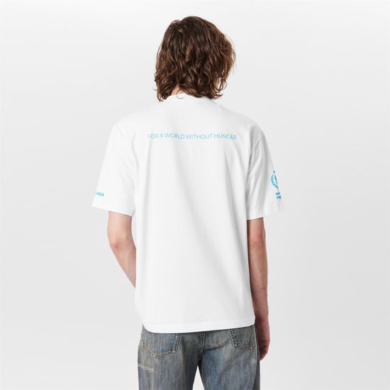 Men's Balenciaga T-Shirt in White/Blue - Image 4