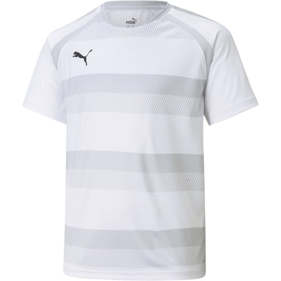 Boys Puma Teamvision Jersey Jr T-Shirt Unisex Kids in Wht-GlcrGry-Blk - Image 1