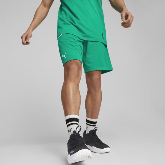 Men's Puma Hoops Team Practice Basketball Shorts in Pepper Green - Image 3