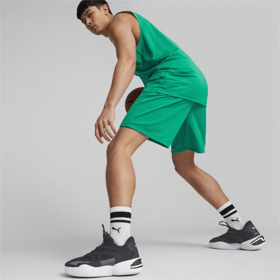 Men's Puma Hoops Team Practice Basketball Shorts in Pepper Green - Image 4