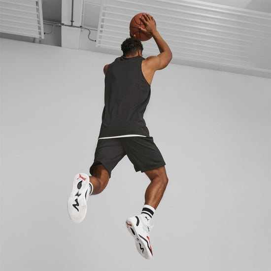 Men's Puma Hoops Team Practice Basketball Shorts in Black - Image 4
