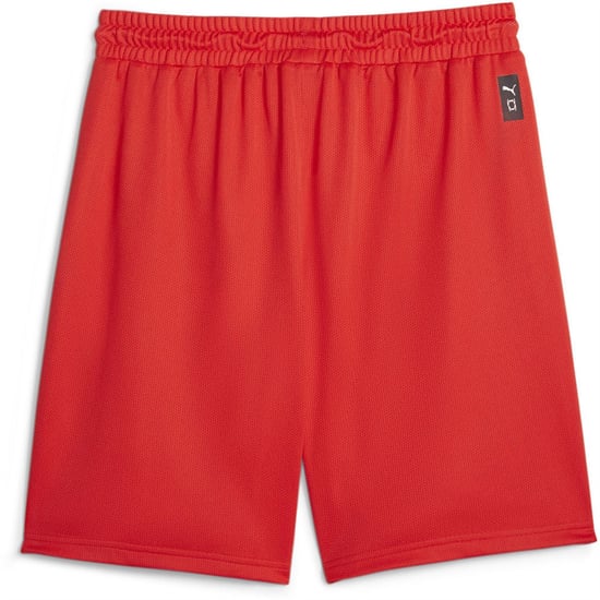 Men's Puma Hoops Team Practice Basketball Shorts in Red - Image 2