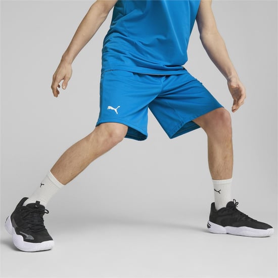 Men's Puma Hoops Team Practice Basketball Shorts in Elec Blue - Image 3