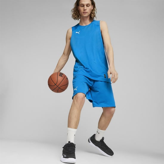 Men's Puma Hoops Team Practice Basketball Shorts in Elec Blue - Image 5