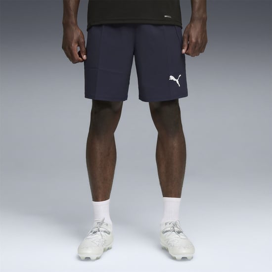 Men's Puma Teamfinal Shorts Football Shorts in Navy/White/Blue - Image 3