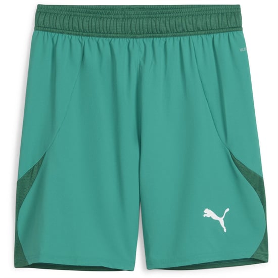 Men's Puma Teamfinal Shorts Football Shorts in Sport Green/Wht - Image 1