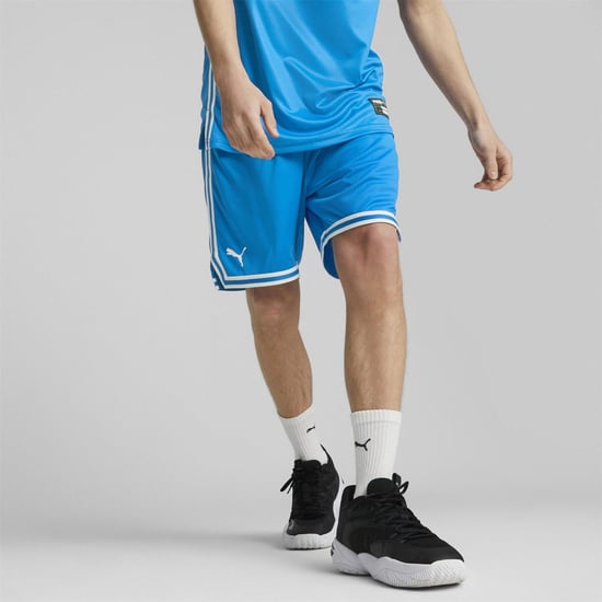 Men's Puma Hoops Team Game Basketball Shorts in Elec Blue - Image 3