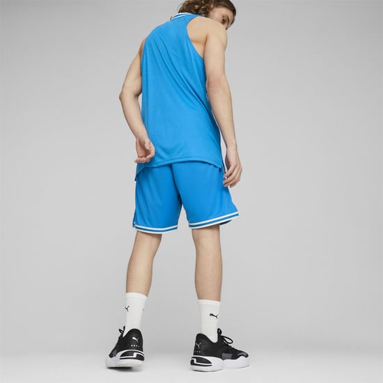 Men's Puma Hoops Team Game Basketball Shorts in Elec Blue - Image 4
