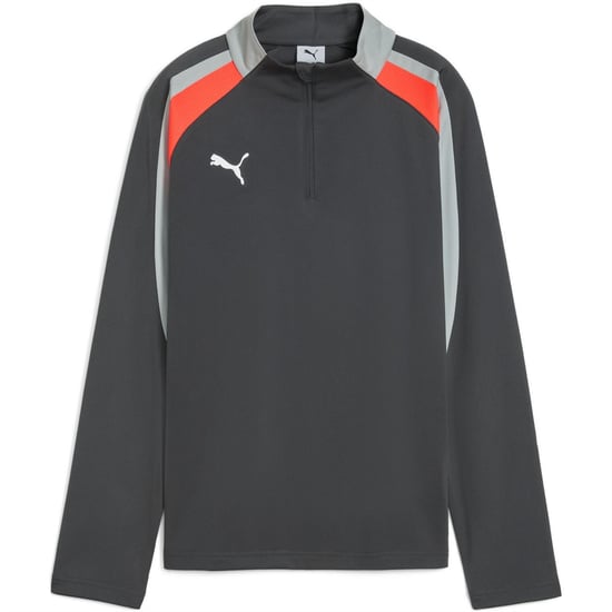 Boys Puma Kids Individualliga Quarter Zip Fleece Top in ShadowGray-W - Image 1