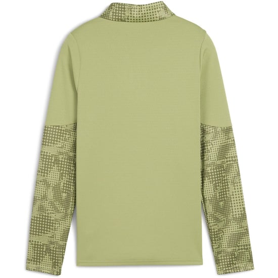 Boys Puma Teamcup Training Quarter Zip Top Jr Fleece Unisex Kids in ClmngGrn-Sl-lv - Image 2