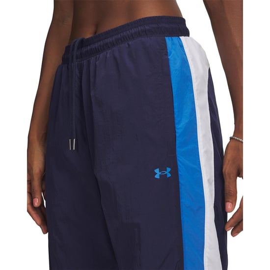 Women's Under Armour Icon Crinkle Tracksuit Bottoms in Blue - Image 3