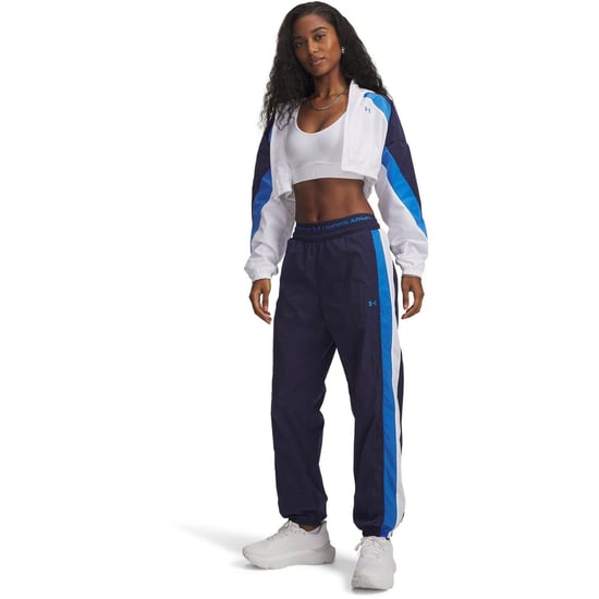 Women's Under Armour Icon Crinkle Tracksuit Bottoms in Blue - Image 4