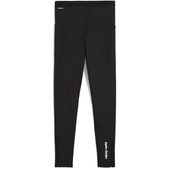 Men's Puma X Saysky Fleece Performance Running Tights in Black - Image 2