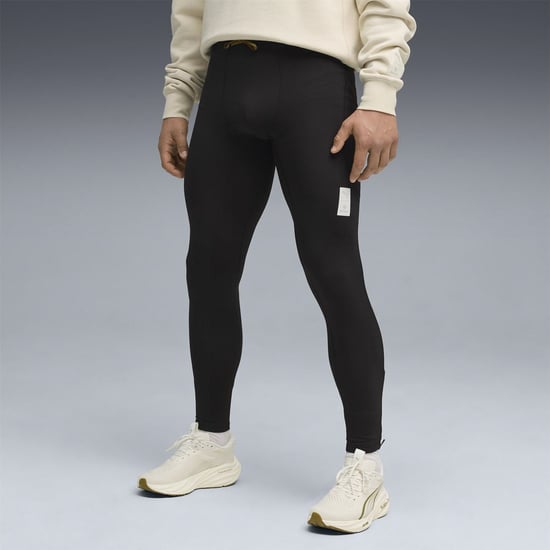 Men's Puma X Saysky Fleece Performance Running Tights in Black - Image 3