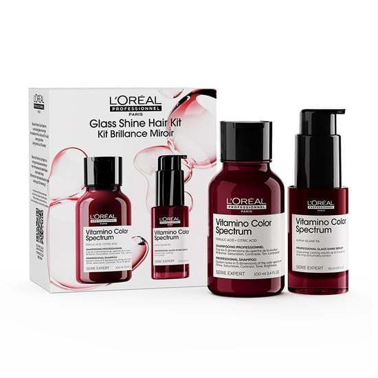 L'oréal Professionnel Vitamino Color Spectrum Mini Gift Set Shampoo & Glass Shine Hair Serum 100ml, 30ml - Image 1
