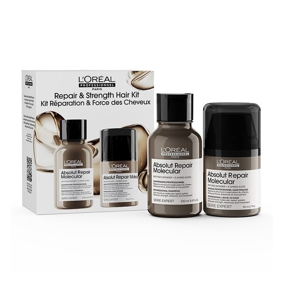 L'oréal Professionnel Absolut Repair Molecular Mini Gift Set Shampoo & Leavein Hair Mask 100ml, 50ml - Image 1