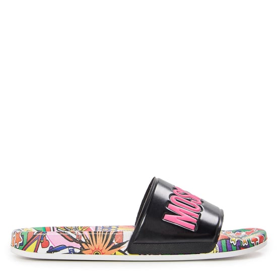 Women's Moschino Slider Slippers in Black - Image 1