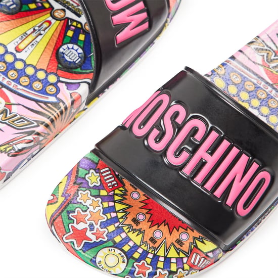 Women's Moschino Slider Slippers in Black - Image 3