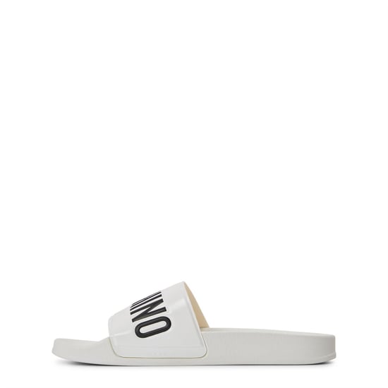 Men's Moschino Slider Slippers in White - Image 2