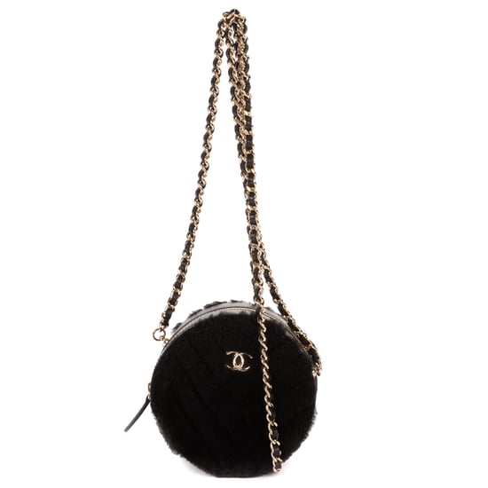 CC Shearling Chevron Round Crossbody schoudertas - Image 1