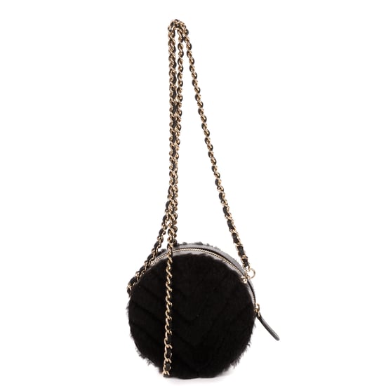 CC Shearling Chevron Round Crossbody schoudertas - Image 5