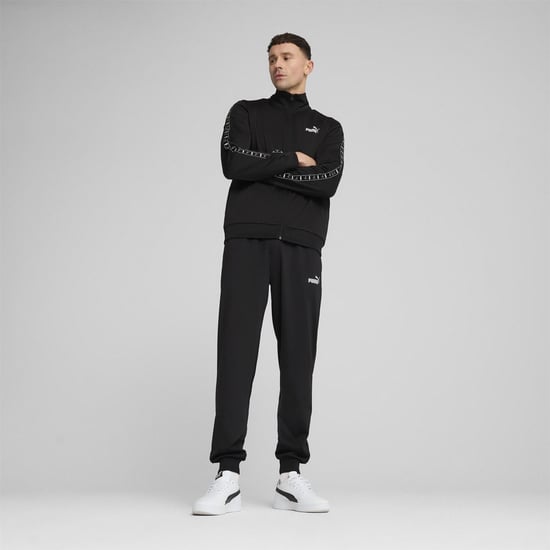 Men's Puma Poly Tape Suit Full Tracksuit in Black - Image 3
