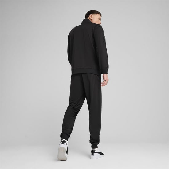 Men's Puma Poly Tape Suit Full Tracksuit in Black - Image 4
