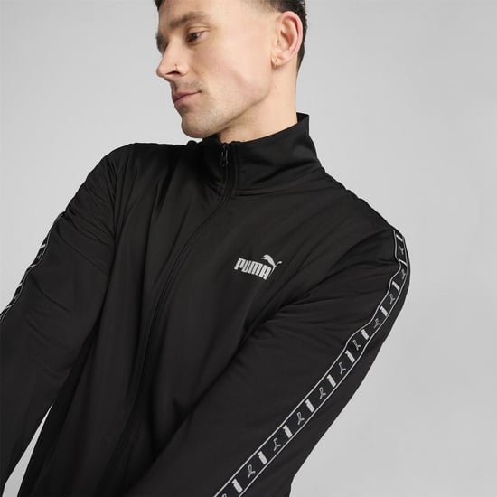 Men's Puma Poly Tape Suit Full Tracksuit in Black - Image 5