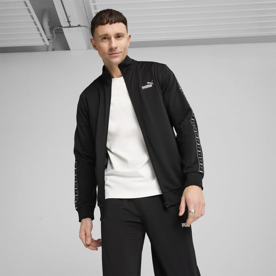 Men's Puma Poly Tape Suit Full Tracksuit in Black - Image 6