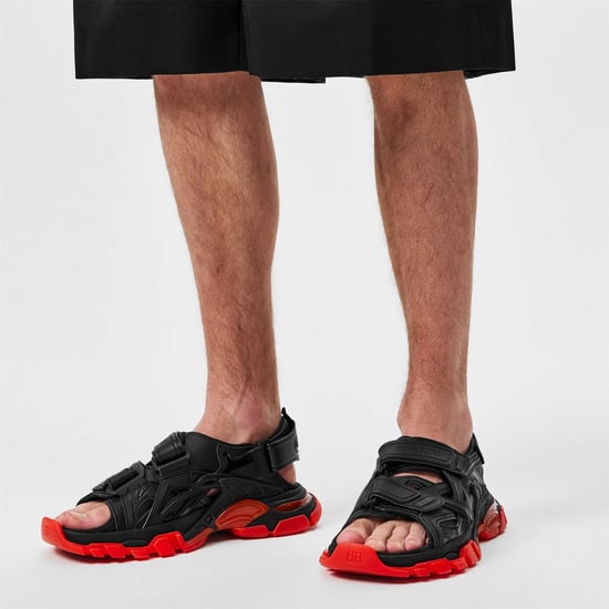 Men's Balenciaga Track Sandals in Black/Red - Image 3