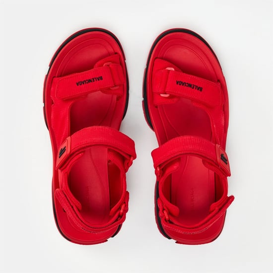 Men's Balenciaga Flat Sandals in Red/Black - Image 4